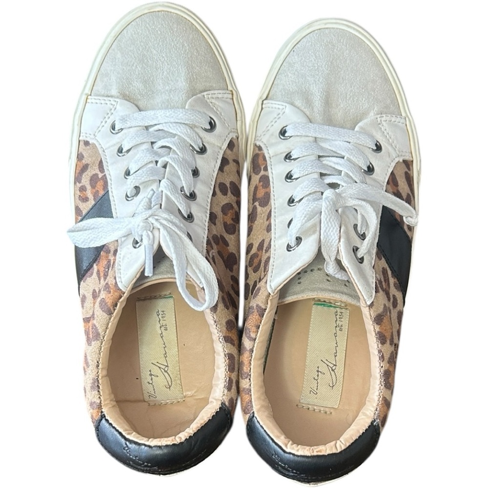 Vintage Havana Dina Crazy Leopard print black accents sneakers Sz 7.5